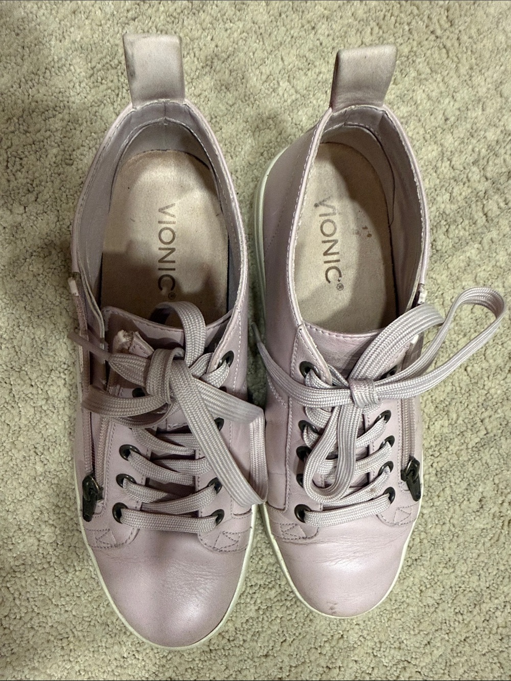 Vionic Women’s Blush Pink Lace-Up Sneakers